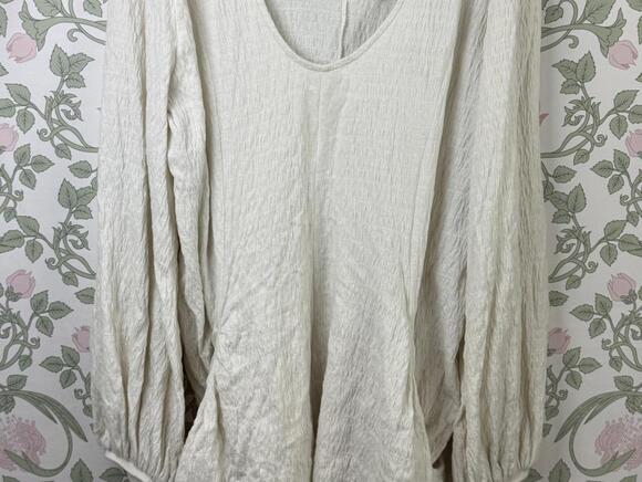 Free People Beach Cream Relaxed Drop-Waist A-line Bayside Mini Dress - Size - XL - Picture 9 of 9